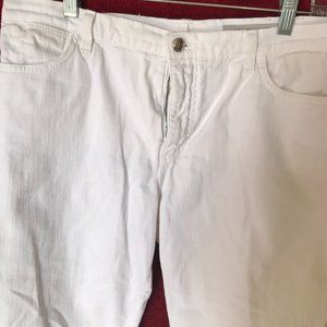 NYDJ CAPRI WHITE JEANS MADE IN USA SZ 14 STRETCH BUTTON ENSEMBLE